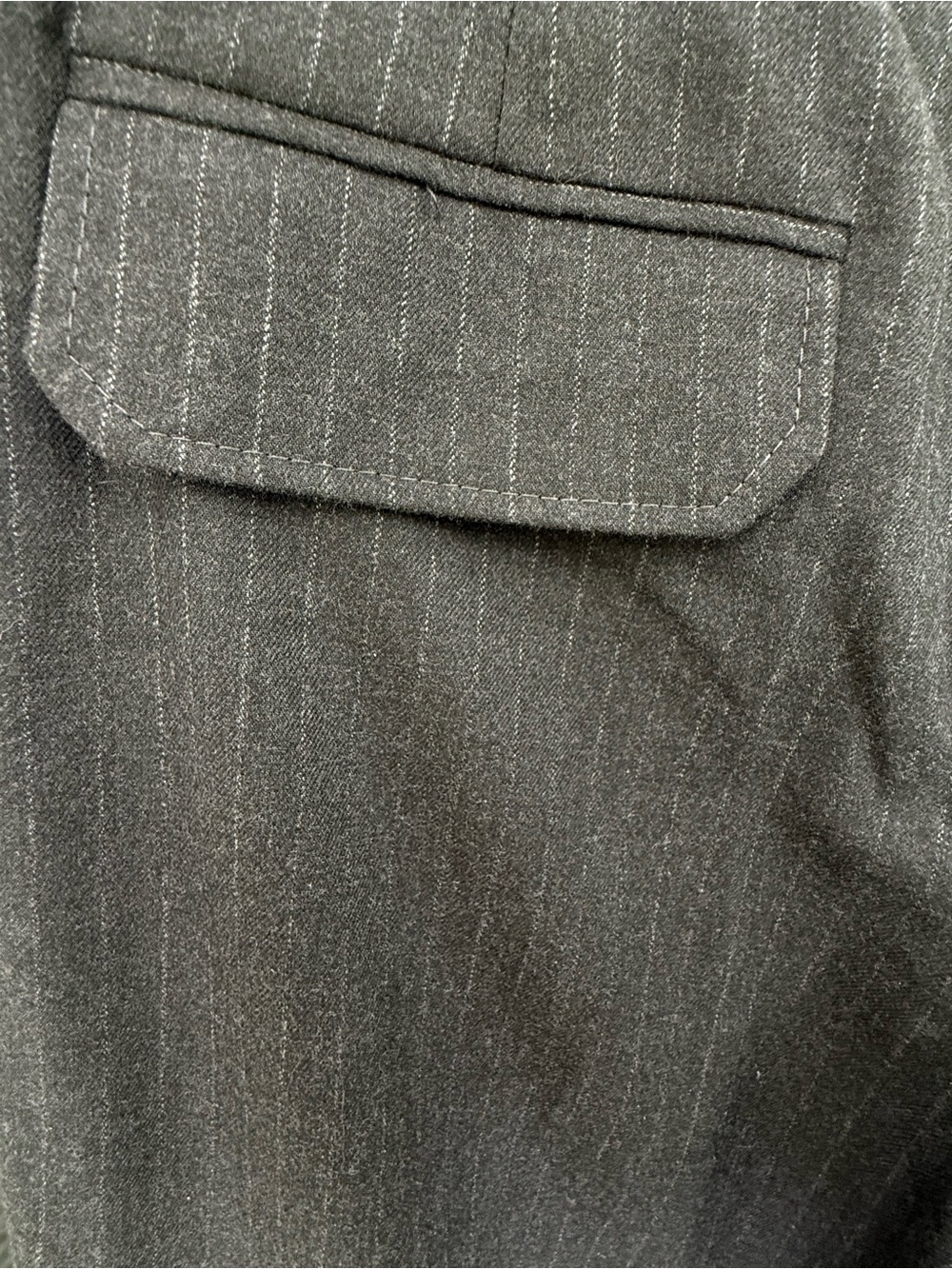 NWT! Zara High Waisted Wide Leg Pinstripe  Trousers Raw Edge Waist Tailored XS - Picture 6 of 9